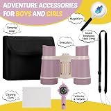 Zinbo Kids Binoculars Pink with Compass & Magnifying Glass Set view 5