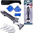 YOBZUO 3 in 1 Silicone Caulking Tools（stainless steelhead）, Sealant Finishing Tool Grout Scraper, Reuse and Replace 5 Silicon