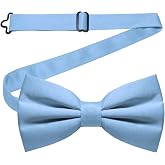 JEMYGINS Solid Color Pre-tied Bow Tie Adjustable Bowtie for Men