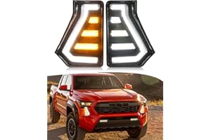 OKLSG LED Fog Lights Kit for 2024 2025 Toyota Tacoma DRL Daytime Running Lights Amber Turn Signal Front Bumper Lamps 4th Gen Toyota Tacoma Accessories (C-shaped)