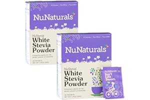 NuNaturals Nustevia White Stevia Powder, 100 Count (2-Pack)