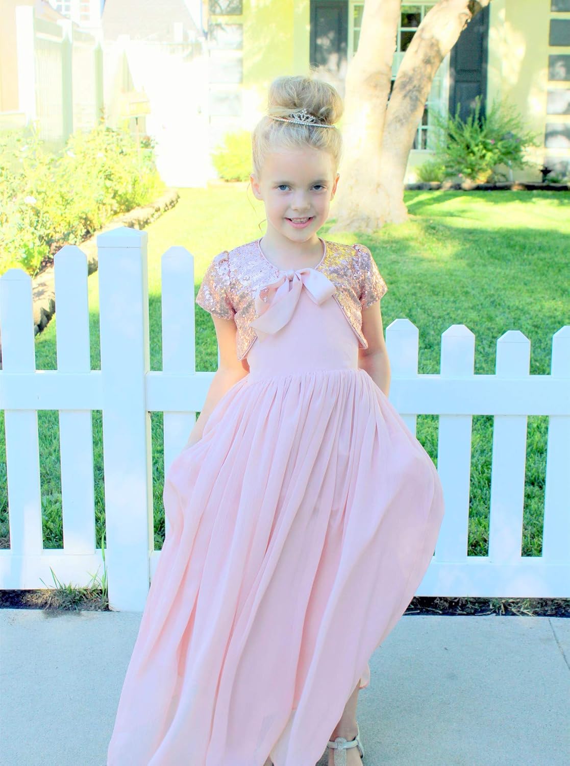 Criss Cross Chiffon Formal Flower Girl Dresses Junior Bridesmaid Dress Reception Dress: Clothing