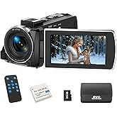 4K UHD Camcorder Video Camera - 64MP YouTube Vlogging Camera with 3" 270° Flip Screen, 18X Digital Zoom Cam Corder, Webcam Mo