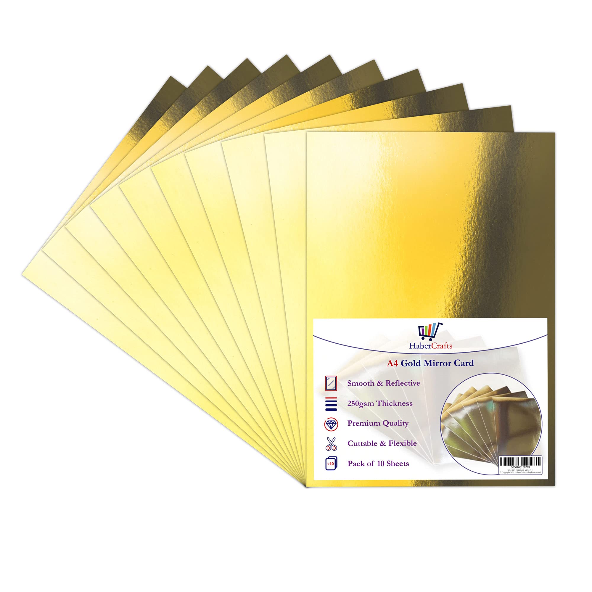 Assorted Colour Mirror Card A4 Coloured Metallic Mirror Board Thick 250gsm Card Shiny Sheets Mirror Foil Reflective Frosted Shimmer Mirror Finish (10 Assorted Colours - 30 Sheets)