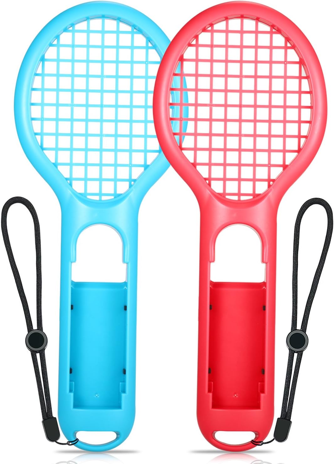 Yocktec Twin Pack Tennis Racket for Nintendo Switch Joy-Con Controllers for Switch Game Mario Tennis Aces Games - Nintendo Switch Accessories (Blue and Red)