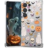 BEIMEITU for Samsung Galaxy S25 Ultra Case Halloween Ghost Pumpkin,Cute Butterfly Spider Web Design Women Girls Shockproof Soft TPU Cell Phone Case for Samsung Galaxy S25 Ultra Kids Clear