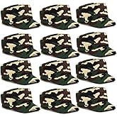 ZffXH Army Party Favor Hats For Kids, 12 Pack Camo Caps, Bulk Helmet For Decorations Military Retirement