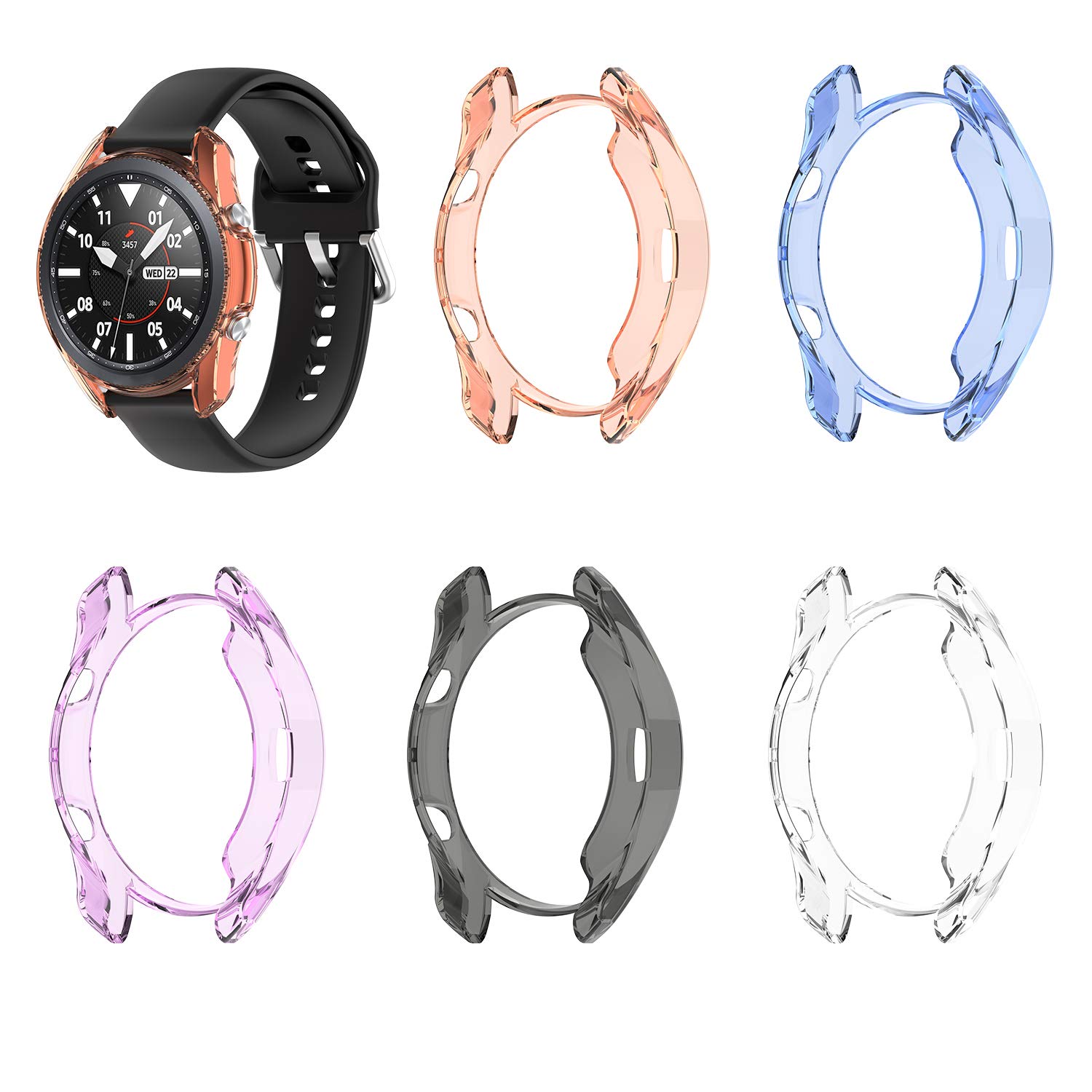 TenCloud Cases Compatible with Samsung Galaxy Watch 3 41mm Case Protective Case Cover Soft TPU Protector Bumper Shell for Galaxy Watch3 SM-R850 Smart Watch (5 Colours)