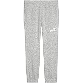 Puma Girls Essential Basics Logo Fleece Joggers, Elastic Waistband, Side Seam Pockets