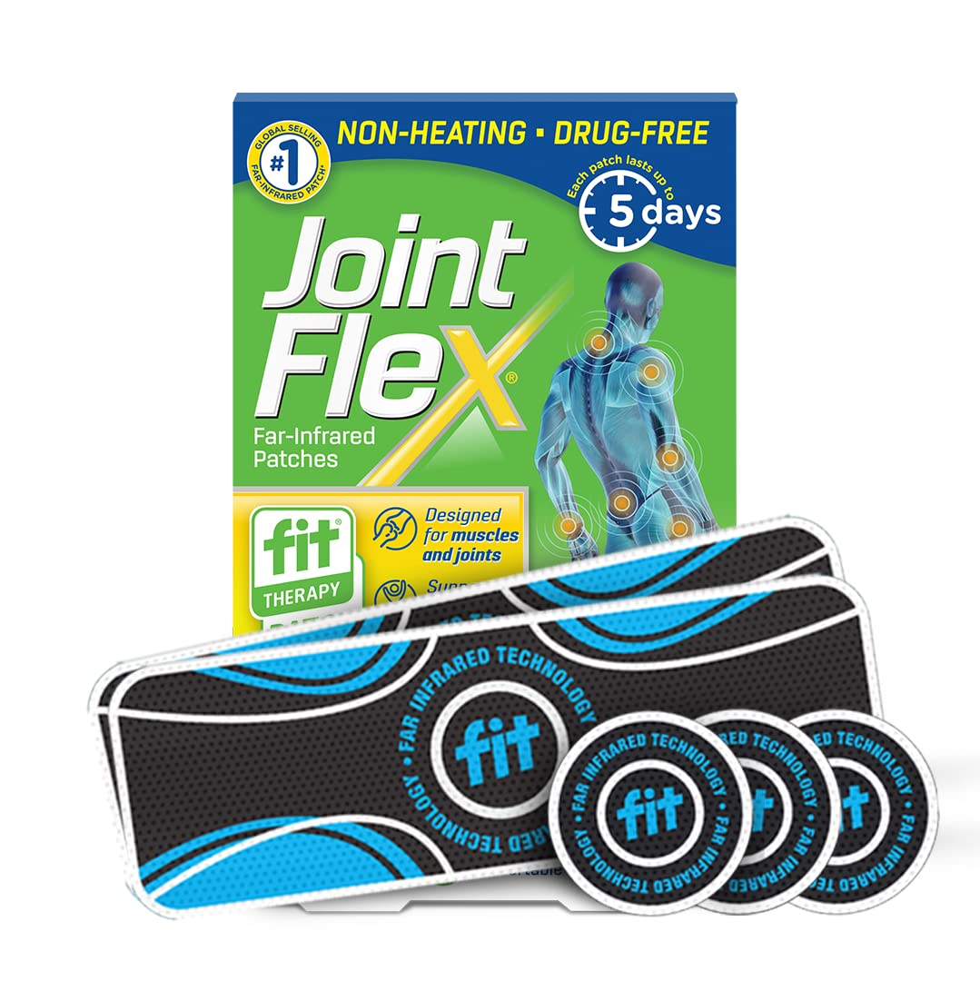 Photo 1 of JointFlex FIT Therapy Far Infrared Universal Patch, Supports Continuous Active Mobility for Muscles & Joints, up to 5 Days/Patch, Water Resistant, Non-Heating, Drug-Free, 9-ct, 3 Rectangular/6 Round
