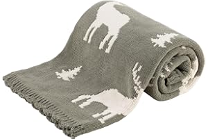 BERKSHIRE BLANKET Berkshire Baby Blanket,Ultra-Plush Reversible Chenille Knit Toddler Blanket,Cute Pattern Nursery Crib Blanket,Ideal Baby Gift(30x40 Inches,Woodland Deer Farmhouse Sage)