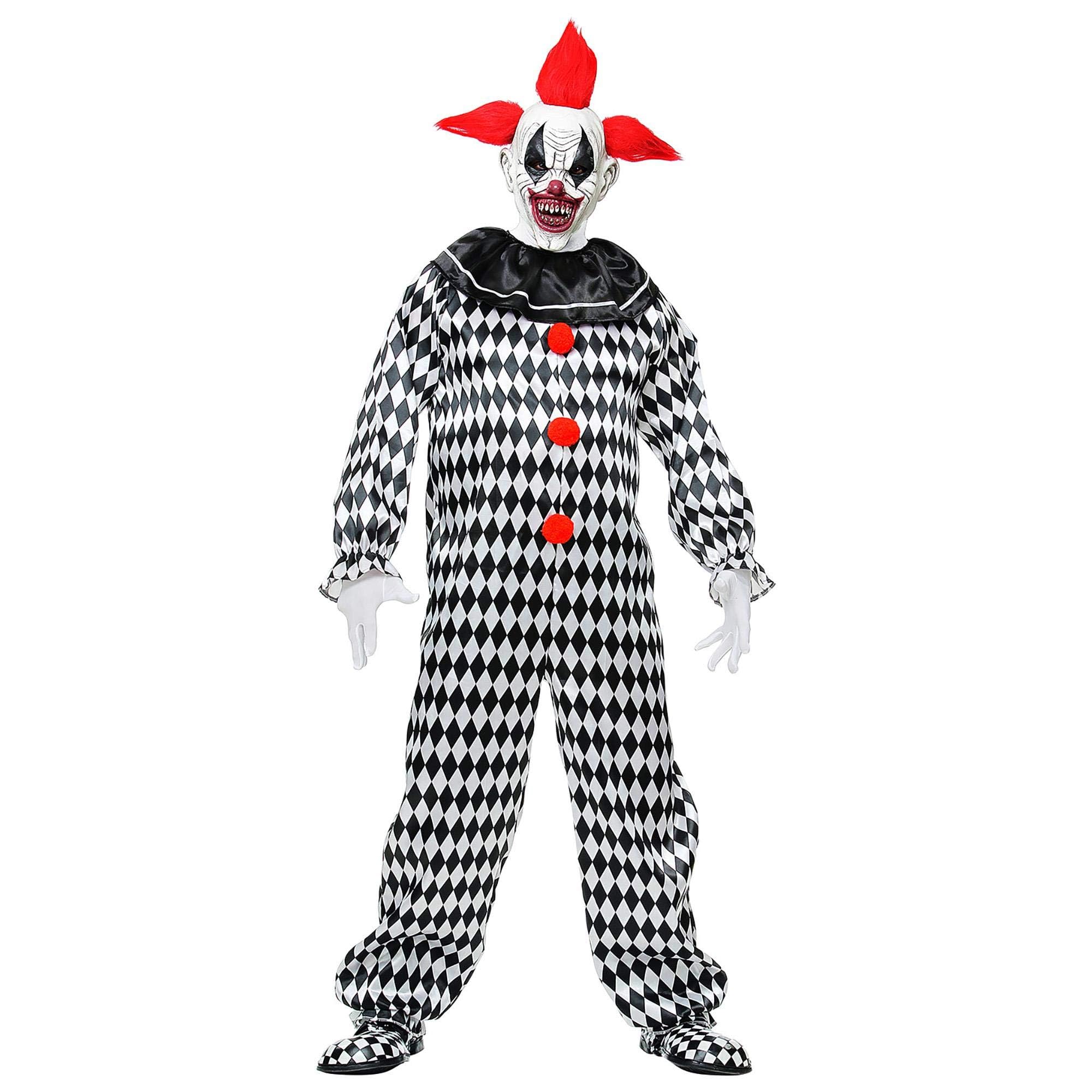 Widmann Mens Circus Killer Clown Jester Adult Fancy Dress Halloween Costume Outfit S