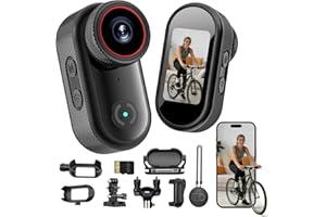 Mini Body Camera with 32GB Card, 4K Wearable Action Camera with 1.47” HD Screen, 140° Wide Angle, Magnetic Necklace & Mounts,