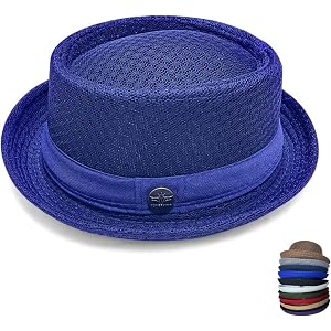 Pork Pie Hat for Men Women, Breathable Mesh Summer Fedora Hat