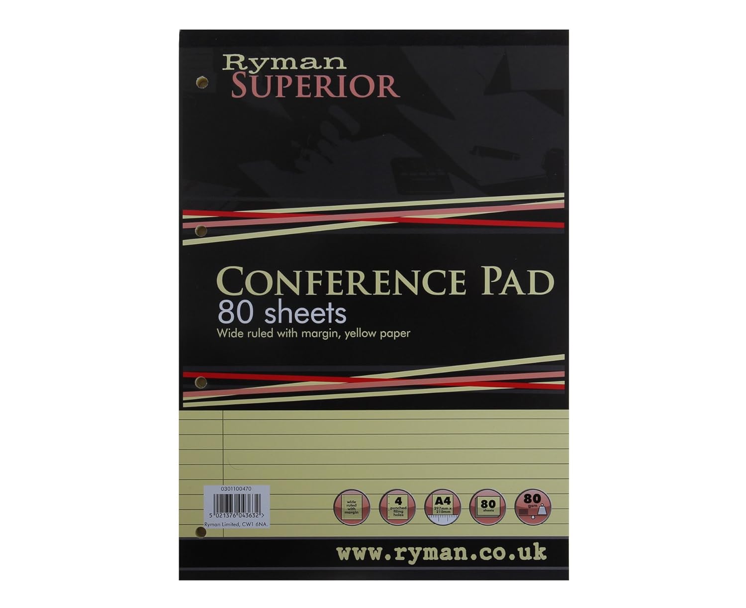 Ryman Superior Pad A4 Wide Ruled With Margin Pack of 5 Amazon.co.uk