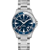 Hamilton Khaki Navy Automatic Men's Watch, 40mm Stainless Steel Case | Swiss Made, Blue Dial Analog Watch, Water Resistance 100m, Sapphire Crystal, 3-Hand Movement, Stainless Steel Strap