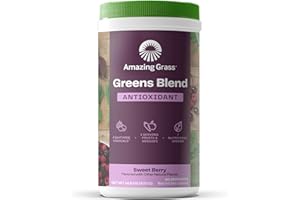 Amazing Grass Greens Superfood Antioxidant: Greens Powder with Organic Spirulina, Beet Root Powder, Elderberry & Probiotics, Sweet Berry, 60 Servings (Packaging May Vary)