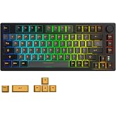 DAREU EK75PRO 75% Wireless Mechanical Gaming Keyboard with Knob | Gasket Custom Structure Creamy Keyboard,Hot Swap,2.4Ghz/BT5.1/USB-C,Pre-lubed Switches,RGB Backlit,PBT Keycaps,for Win/MAC
