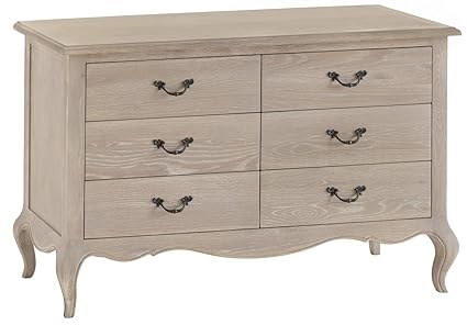 Farnborough Oak 6 Drawer Chest Of Drawers In Weathered Oak White