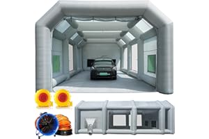 Sewinfla Professional Inflatable Paint Booth 39x20x13Ft with Air Extractor Device, Portable Spray Paint Booth with High Efficient Ventilation System for Cars, Auto Parts, Furnitures Painting