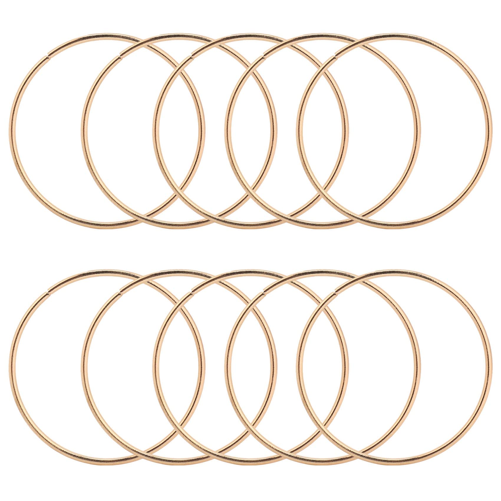 Mircube 10 Pack 3 Inch Gold Dream Catcher Metal Rings Hoops Macrame Ring for Dreamcatchers and Crafts