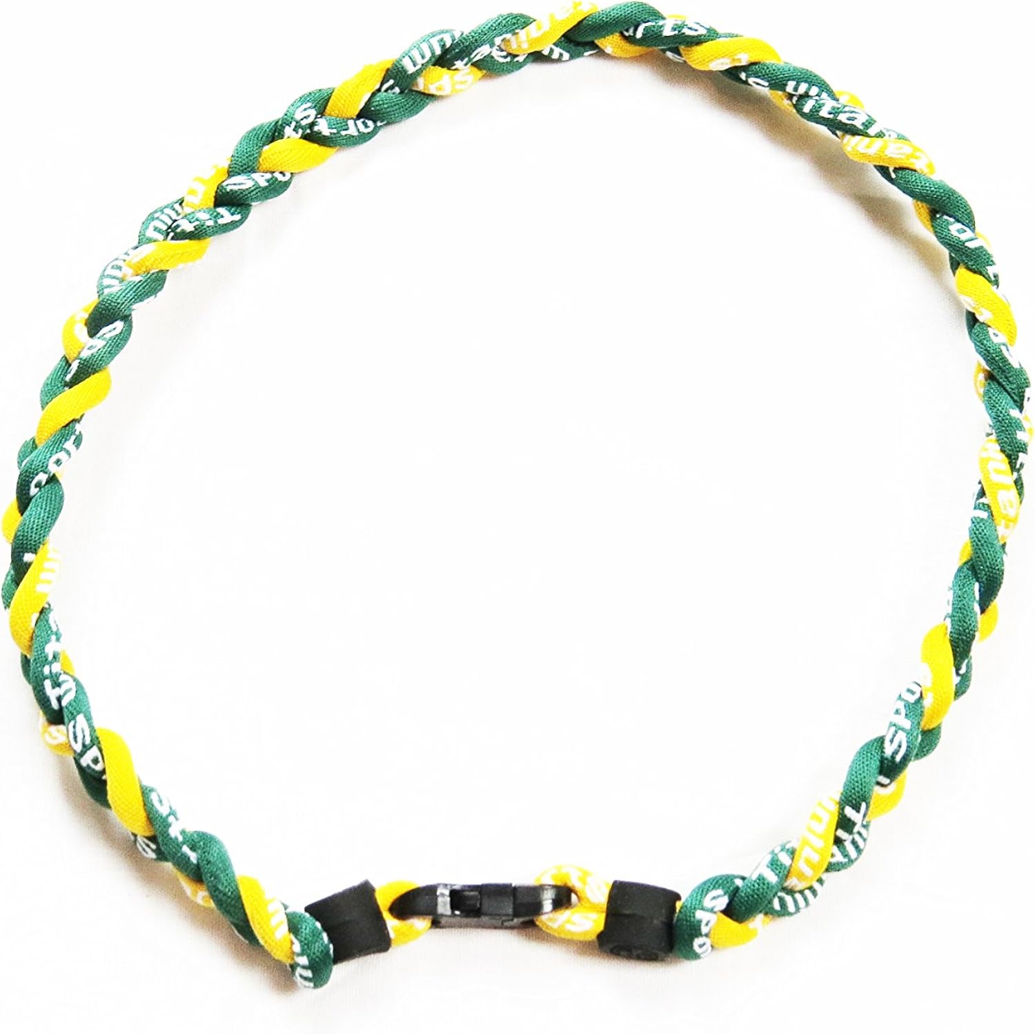 3 Rope Braided Titanium Sports Necklace (Green/yellow