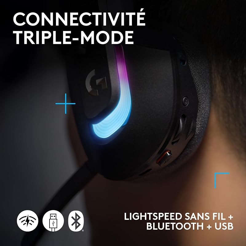 G522 LIGHTSPEED, casque gaming sans fil - Noir