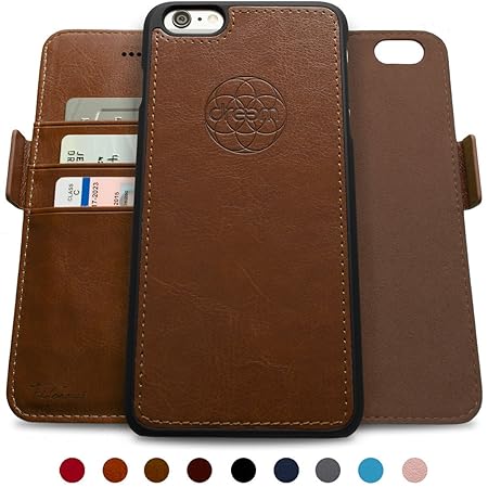 Dreem Fibonacci Brieftasche & Schutz-Hülle für iPhone 6/6s, magnetisch herausnehmbares TPU Case, dünn bruchfest, 2 Standfunkt