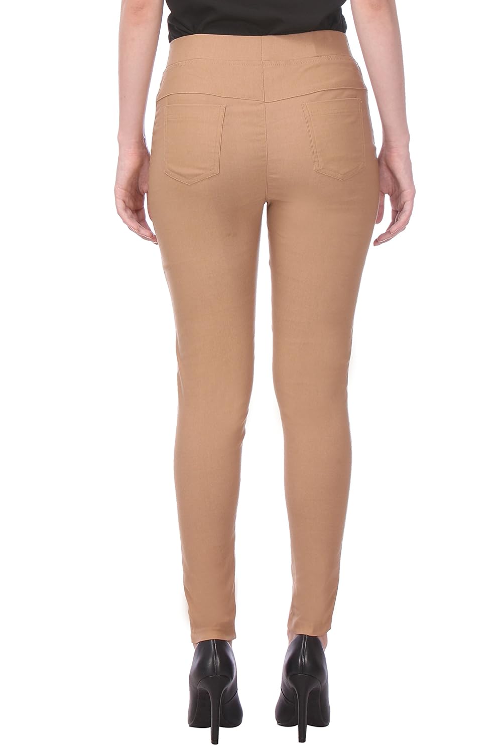 deewa cotton solid jeggings for women (pack of 2)