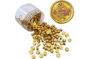 MINGYUESKY 200pcs Gold Sealing Wax Beads Bulk for Wedding Invitations Wax Seal Stamp Xmas Gift Wrapping Card Envelope