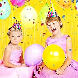 6 Pack Yellow Foil Fringe Curtain Backdrop, 3.28Ft