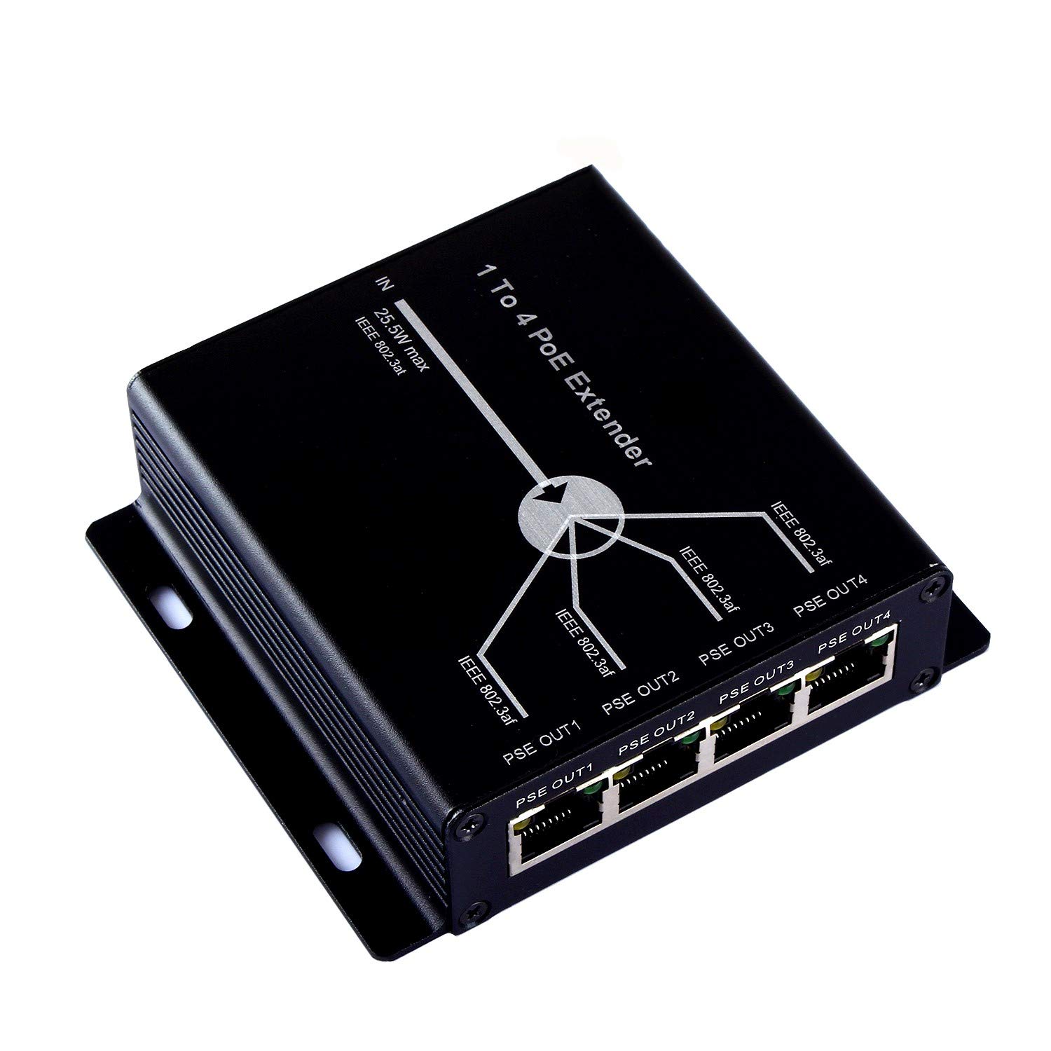OdiySurveil(TM) 4-Port 10/100M IEEE802.3at (Power-in) to IEEE802.3af (Power-Out) PoE Extender for Ethernet/PoE Power: Industrial & Scientific
