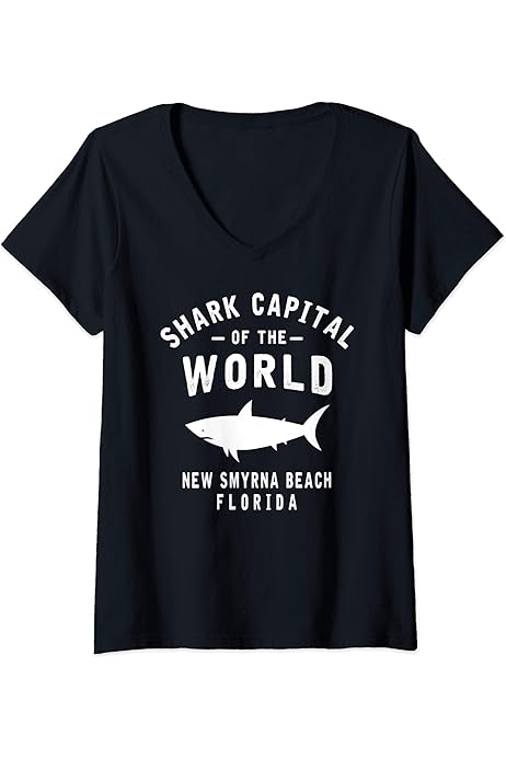 Amazon Com Shark Capital Of The World New Smyrna Beach Fl Funny Shark T Shirt Clothing Shoes Jewelry