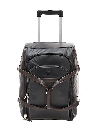 Mboss Synthetic 48.26 cms Black and Brown Travel Duffle (STB_041_Black_Brown)