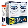 Pedialyte with Immune Support, Electrolytes with Vitamin C and Zinc, Advanced Hydration with PreActiv Prebiotics, Fruit Punch, Electrolyte Drink Powder Packets, 6 Count (Pack of 4