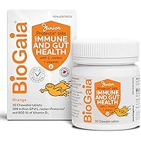 BioGaia Probiotic Junior Immune & Gut Health Tablets | New Format | Probiotic + 800 IU of Vit. D | 30-Day Supply/Chewable Tab