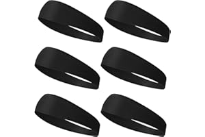GJINXI Headbands for Kids, 6PCs Cooling Sports Headband Kid Sweat Band for Football Soccer Baseball Karate Running, Elastic Sweatbands for Girls Boys