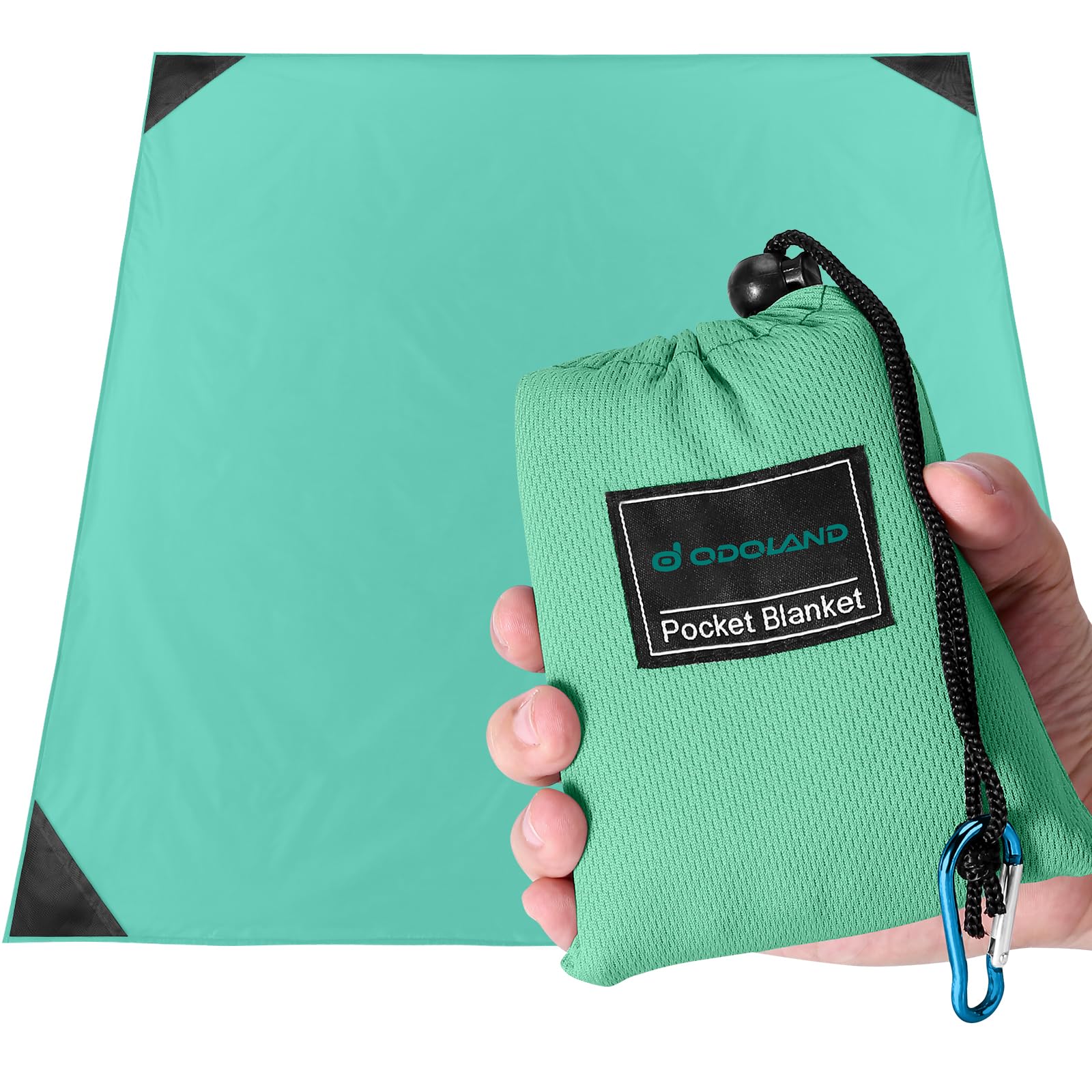 Photo 1 of Odoland Pocket Blanket Picnic Blanket, 71" x 63" SandProof Waterproof Outdoor Beach Blanket with Portable Bag, Foldable Lightweight Sand Free Quick Drying Mat for Hiking Camping Travel, Light Green