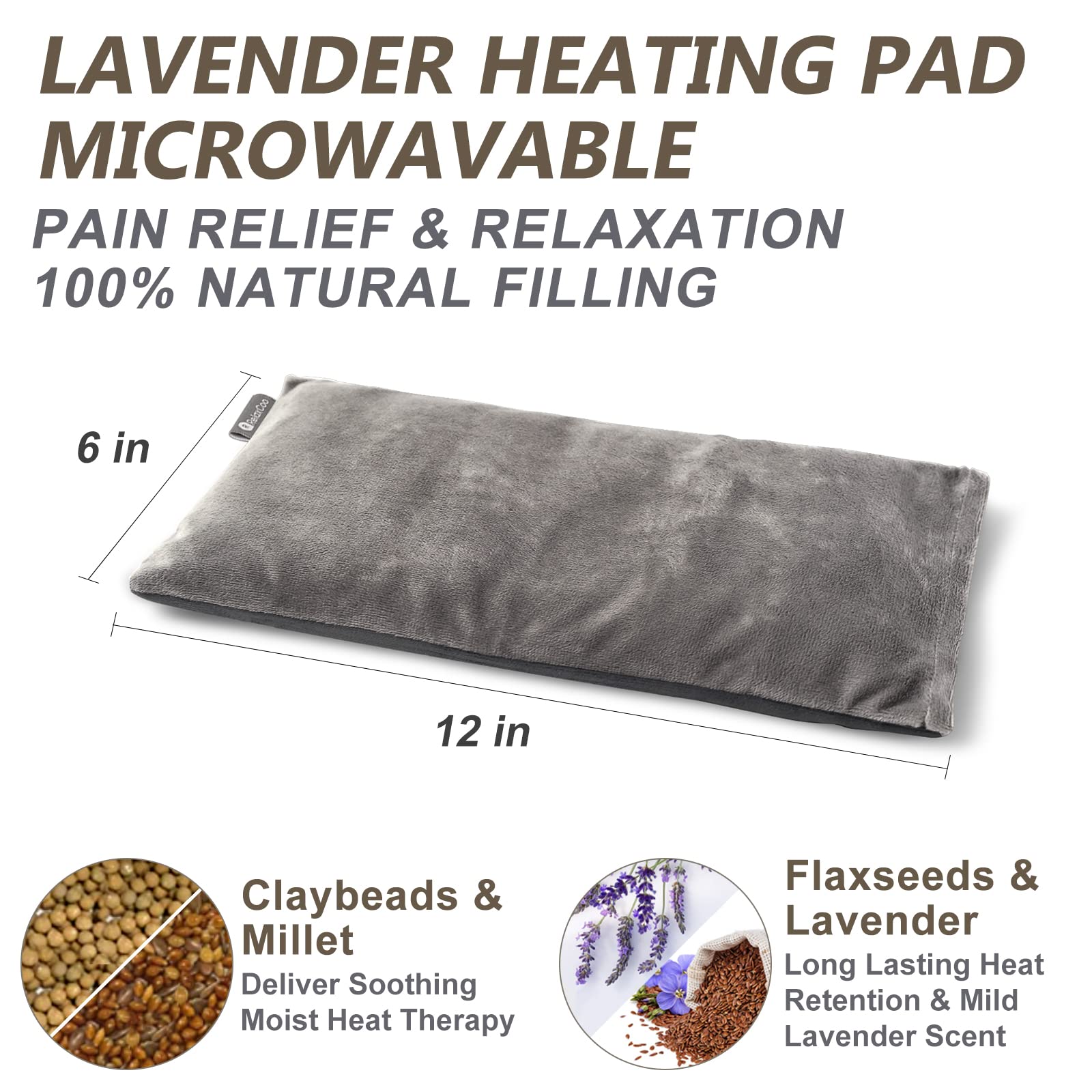 Heating pad Microwavable with Washable Cover 6 * 12
