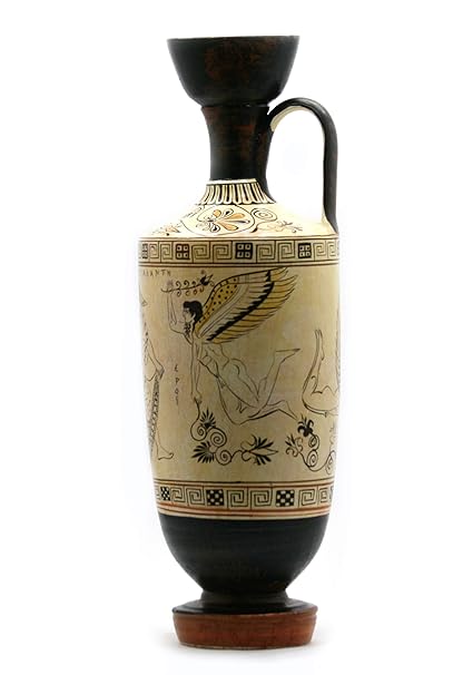 Atalanta Lekythos Eros Gods Of Love Vase Ancient Greek Pottery