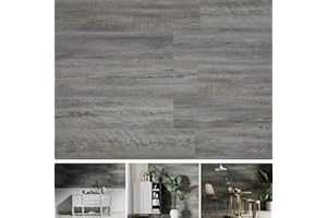 SINGULARWOOD Vinyl Wall Planks,Self-Adhesive Vinyl Panels for Walls,Peel and Stick Easy Installation (12 pcs/18 Sq Ft/Box),Barnwood-Grey