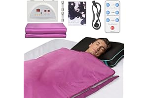RELOIVE Far Infrared Sauna Blanket for Detoxification, Portable Sauna for Home Detoxification & Relaxation, Infrared Blanket Sauna with 95-176℉ Temp Range-Purple…