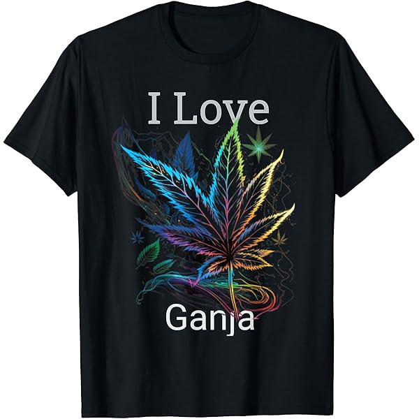 Amazon.com: Cannabis Marijuana Leaf - I Love Ganja T-Shirt