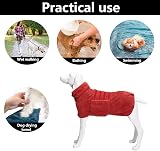 Geyecete Dog Drying Coat Bathrobe Pineapple Grid Red M view 4