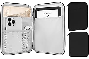 MoKo 6-7" eReader Sleeve Bag for 7" ereader Colorsoft Signature Edition, All-New 6" ereader 11th Gen 2022/10th Gen 2019/8th Gen 2016, 6.8" ereader Paperwhite 11th/10th Gen 2021/2018, Black