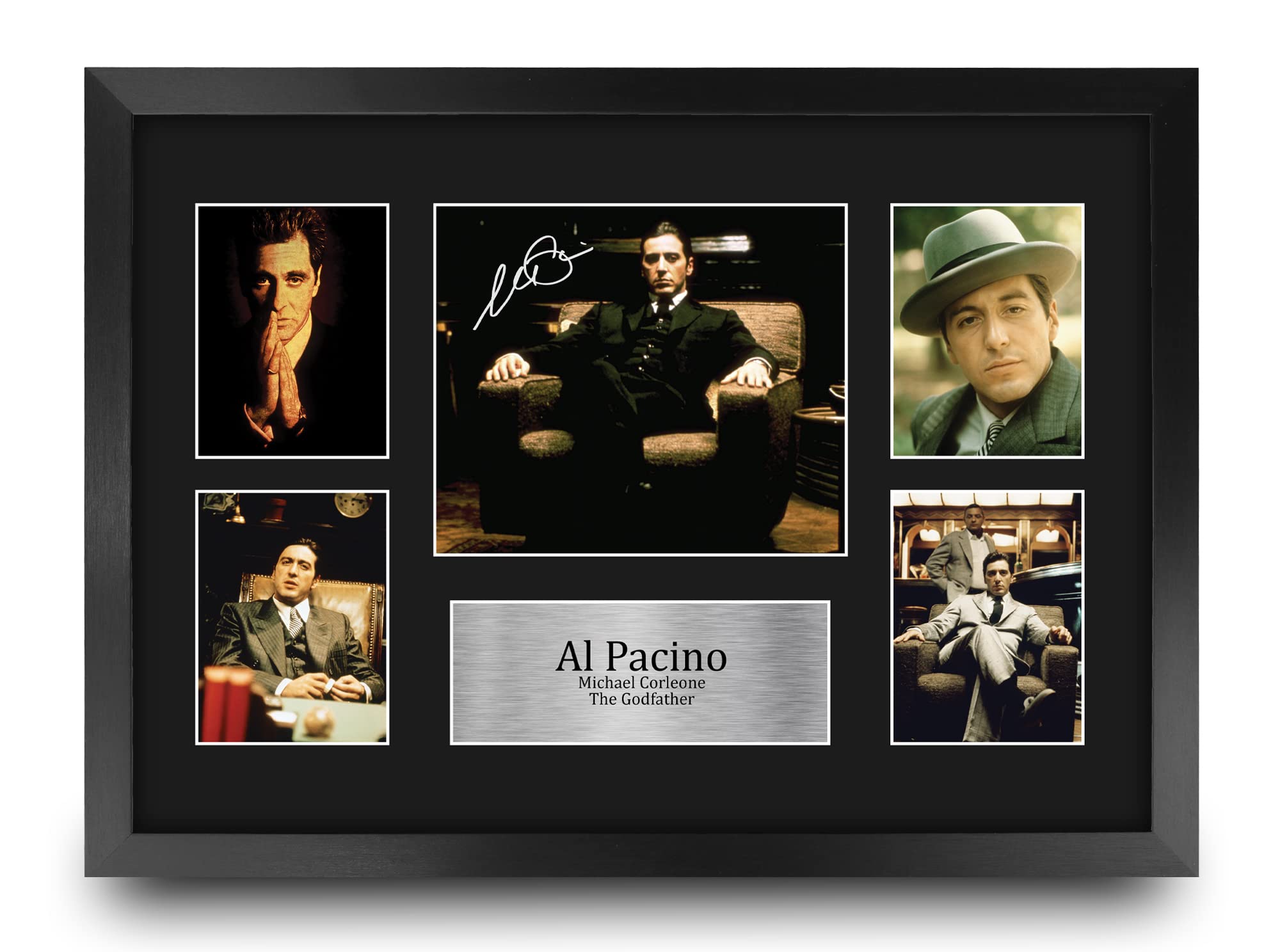 HWC Trading FR A3 Al Pacino The Godfather Michael Corleone Gifts Printed Signed Autograph Picture for Movie Memorabilia Fans - A3 Framed