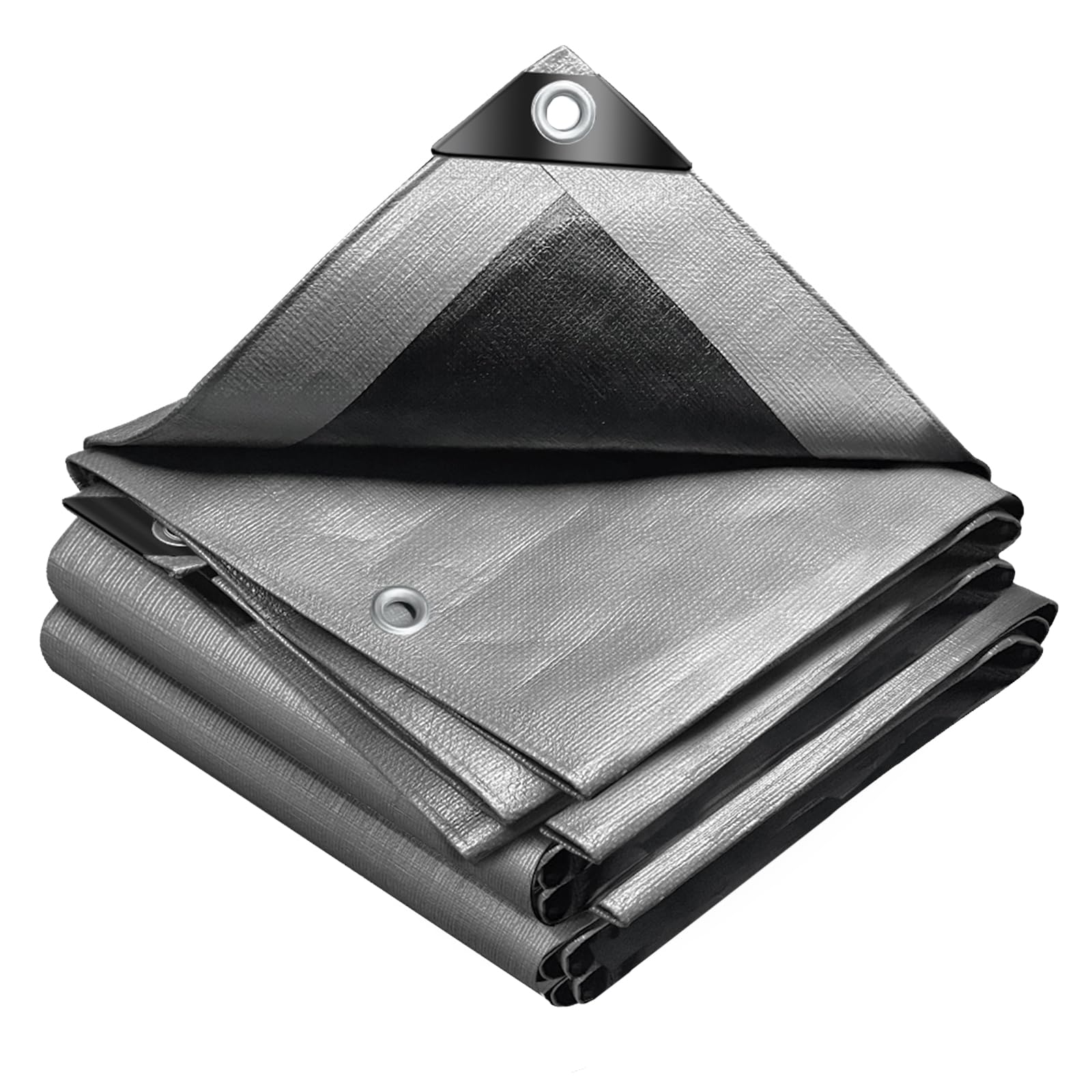 VOUNOT 2x3m Tarpaulin Heavy Duty 240 g/m² Waterproof TarpLarge Ground Camping Sheet with Eyelets for Outdoor Furniture Caravan Car Cover, Grey