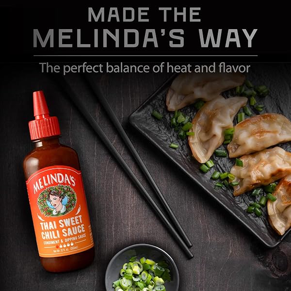 MELINDA’S THAI SWEET CHILI – SWEET AND MILD ASIAN CHILI SAUCE MADE WITH WHOLE FRESH INGREDIENTS – GOURMET HOT & DIPPING SAUCE – KETO FRIENDLY – 12OZ, 1 PACK