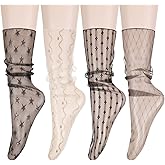 Benefeet Sheer Mesh Womens Girls Slouch Socks - See Through, Transparent, Elegant, Cute Lace Tulle Socks