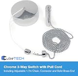 CubeTECH Bathroom Light Pull Cord and Fitting Kit Chrome Round Switch view 2